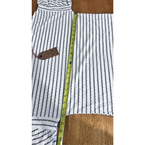 Weatherproof Vintage Women's Striped Drop Shoulder Top Gray Sz Medium NWT P1-217 - Picture 10 of 13